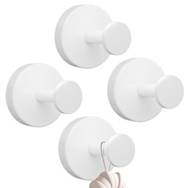 YUNISS Pack of 4 Suction Cup Hooks, Suction Cup Hooks, 304 Stainless Steel Bathroom Suction Hooks, Suction Cups Thread Hooks, Towel Hooks, Hooks No Drilling, Extra Strong Suction Hooks, Maximum Load 5