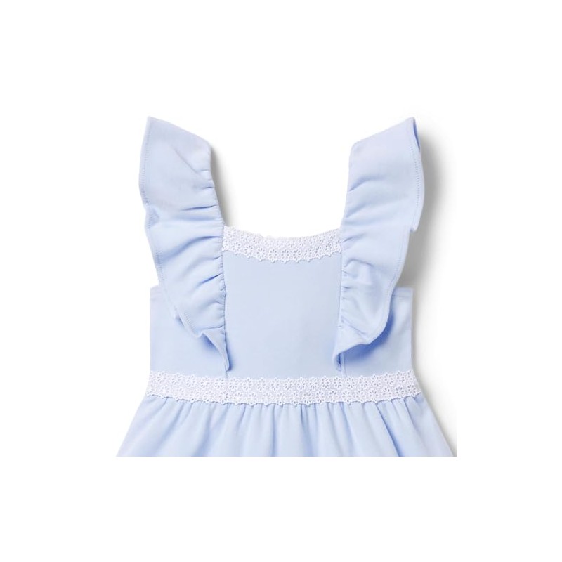 Janie and Jack Girls Daisy Trim Ponte Dress (Toddler/Little Big