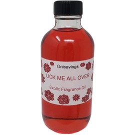 Onisavings Lick Me All Over Fragrance Oil in a Clear Boston Glass Bottle with Black Cap - Premium Quality Exotic Fragrance Oil Created from Unique Fruity Ingredients - Size (1oz)