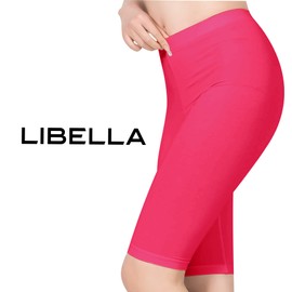 Libella Cycling Shorts Women's Short Leggings Cotton High Waist Shorts Opaque Summer Sports Shorts Colourful 4165, Pack of 1 magenta
