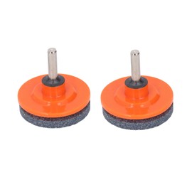 2 PCS Lawn Mower Blade Sharpener, Universal Wear Lawnmower Blade Sharpener for Any Power Drill and Hand Drill, Multi Sharp Rotary Corundum Grindstones Tool, Double Layer Grindstones(Orange)
