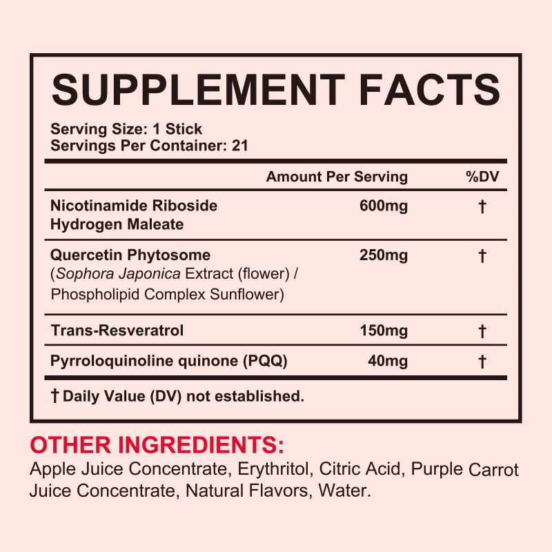 ZOOONE NR1000 NAD+ Drink Mix - Berry Flavor, Energy &