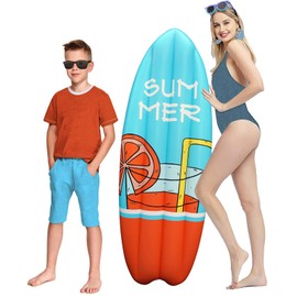 HOHQB 59“ Inflatable Surfboard Luau Themes and Beach Party Decorations Board Pool Floats for Kids and Adults