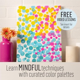 FolkArt, Energetic Mindful Matte Acrylic Craft Kit, Colors, 19 Piece Set with 8 Paints, 8 Pouncers, and 3 Premium Paintbrushes, 2 fl oz
