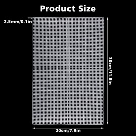 FINEPOTY 4 Pieces 4 Count Plastic Mesh Canvas Sheets for Embroidery, Plastic Needlepoint Canvas, Fursuit Eye Mesh for Crafts DIY, Knit Crochet Projects (White, 1.8×7.9inch)