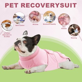 OYX Dog Surgery Recovery Suit, Adjustable Back Dog Onesie for Surgery Female Male, Recovery E-Collar & Cone Alternative Surgical Spay, Breathable Bodysuit Shirt Protect Dog's Prevent Licking, Pink XXL