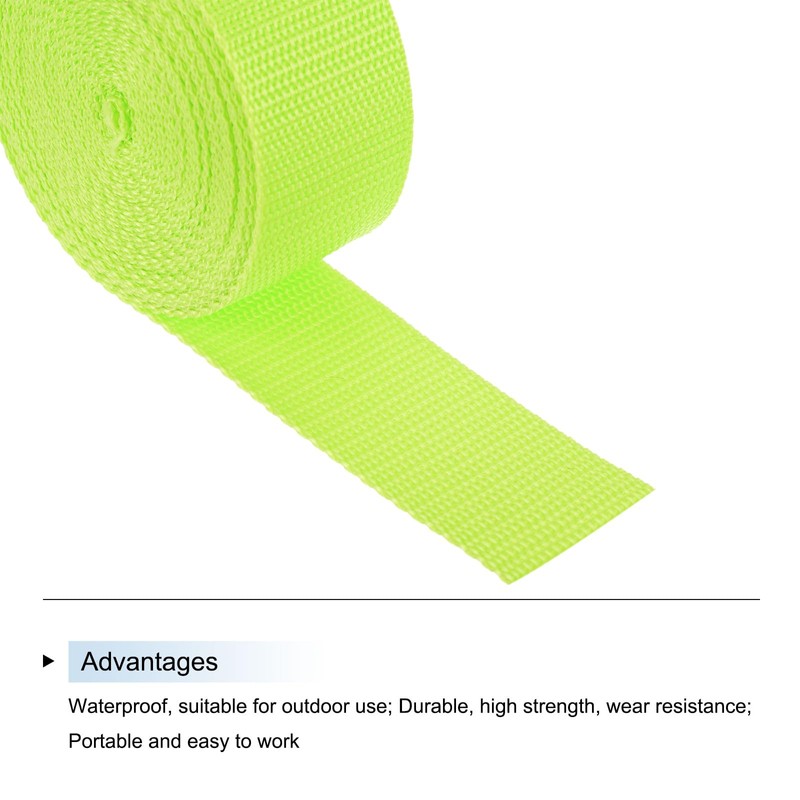 sourcing map Lightweight Polypropylene Webbing Strap 38mm(1 1/2") 5 Yard
