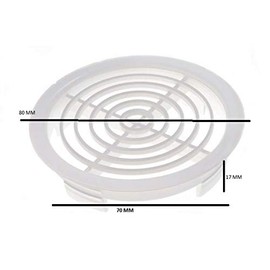 2 x runde Soffit Lüftungsschlitze 70 mm Push Fit Traufscheiben weiß Kunststoff