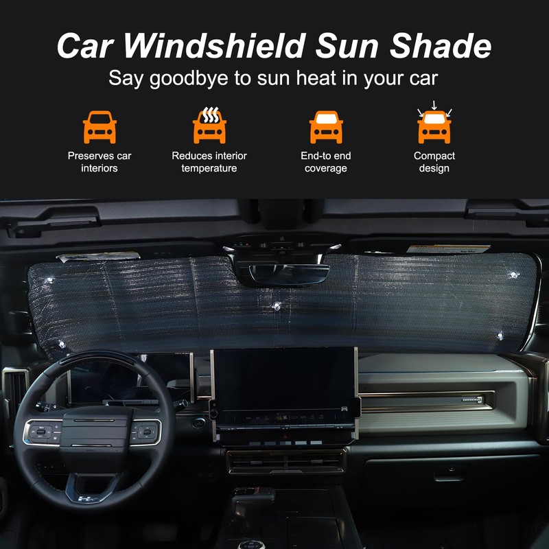 Car Sun Shade for Windshield Compatible with Hummer EV 2022