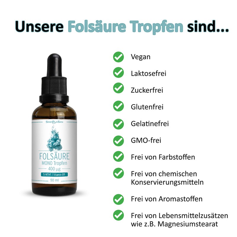 Folic Acid Mono Drops 400 µg (5-MTHF, L-Methylfolate, Quatrefolic) ||
