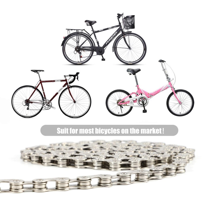 VOANZO Bicycle Chain, Full plating Silver Rust-proof Mountain Road Bike