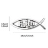 Jesus Fish Christian Car Emblem - Chrome Silver Fish Emblem