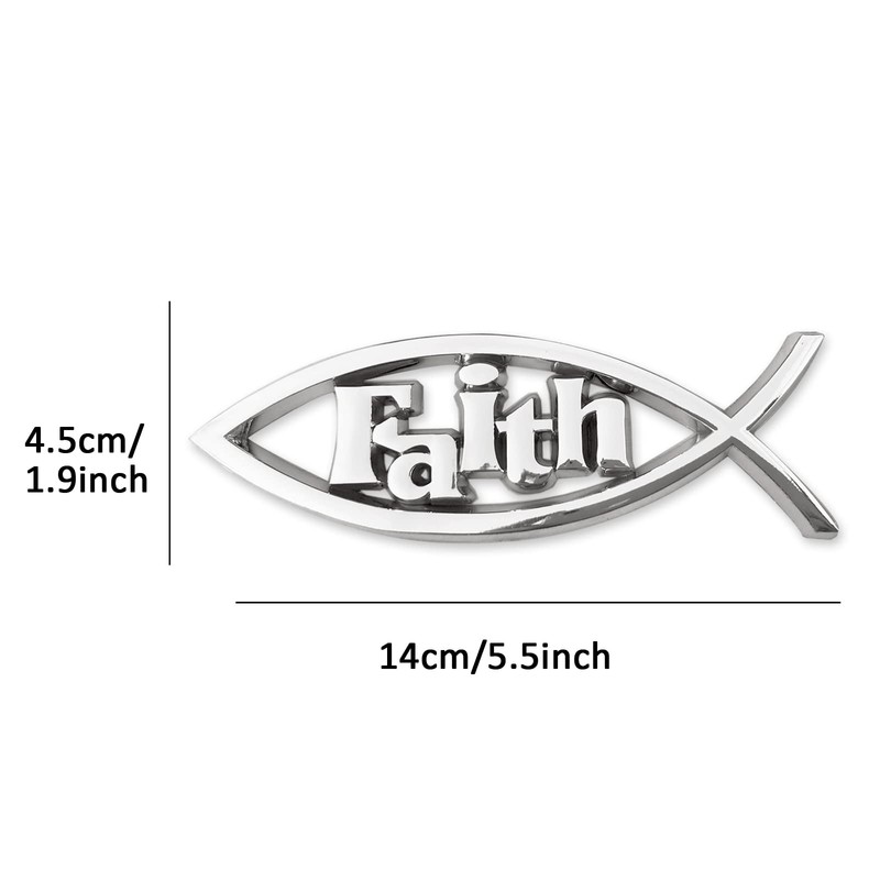 Jesus Fish Christian Car Emblem - Chrome Silver Fish Emblem