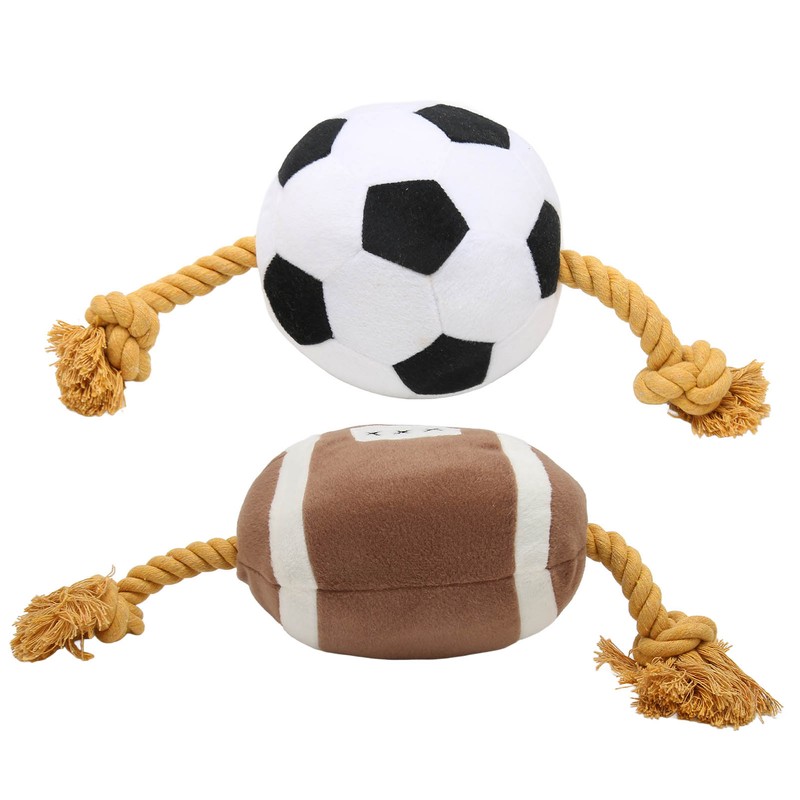 Football Dog Toy Outdoor Interactive Fun Cotton Rope Football Puppy