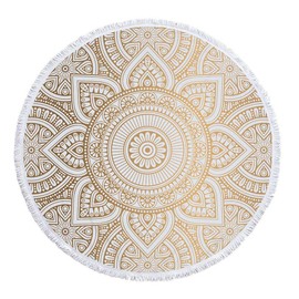 MOUNAY Round Microfiber Mandala Beach Towel Hippie Boho Beach Towel with Tassels Oversized Wrap Blanket Travel Tapestry