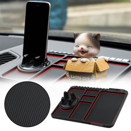 Vusddy Handyhalterung Auto for 4-in-1,Multifunktion Anti Rutsch Matten mit Smartphone Halterung,antirutschmatte mit handyhalterung,Geschenke für Autoliebhaber,Handy Armaturenbrett Lagerung Kissen