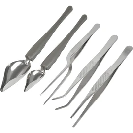 VERALY.MX 5 Herramientas Decoracion Platillos Emplatado Pinzas de Cocina de Acero Inoxidable, Pinzas de Precisión con Puntas Dentadas de Precisión, Cucharas de Dibujo Culinario