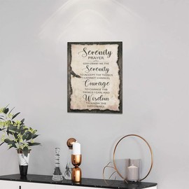 SweetFox Serenity Prayer Wall Art God Grant Me The Serenity Pictures Wall Decor Christian Canvas Painting Print Religous Inspirational Quote Framed Artworks for Bedroom Living Room Church 12"x16"