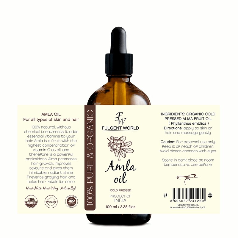 Amla Oil 100% Pure Organic for Hair 100 ml
