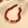 BREPINE Deep Red Chunky Necklaces for Women Multicolored Large Square