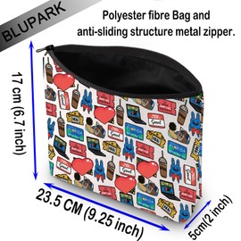 BLUPARK B City Movies Gift Two Counterfeit Makeup Bag TV Series Cosmetic Bag Classic Movie Gift TV Lovers Gift, Two Counterfeit, Retro