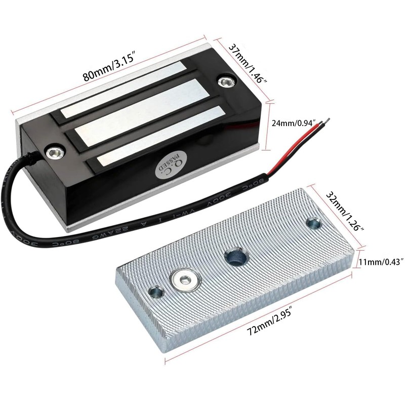 Electromagnetic Lock 130LBS 60KG Holding Force Electric Magnetic Door Lock