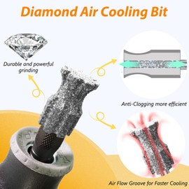 Faster Cooling Pet Nail Grinder Tip Sawtooth Bit, Anti-Clogging Diamond Dog Nail Grinding Head with Steel Brush for 1/8" Dremel Rotary Tools & Many Brands for Small Medium Large & Anxious Dogs