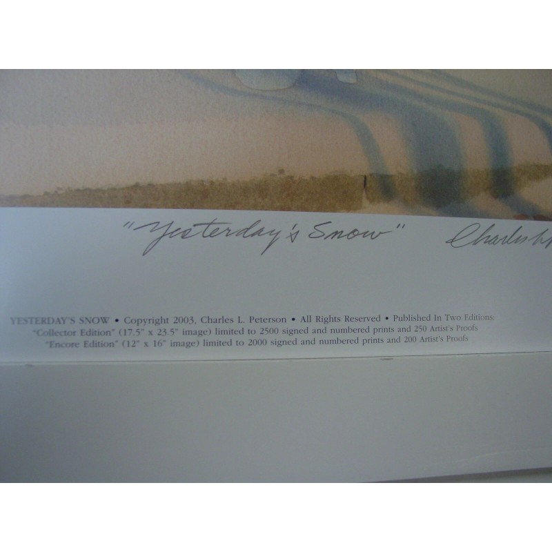 Charles Peterson Yesterdays Snow Ltd. Ed. Encore Edition Print  Mint
