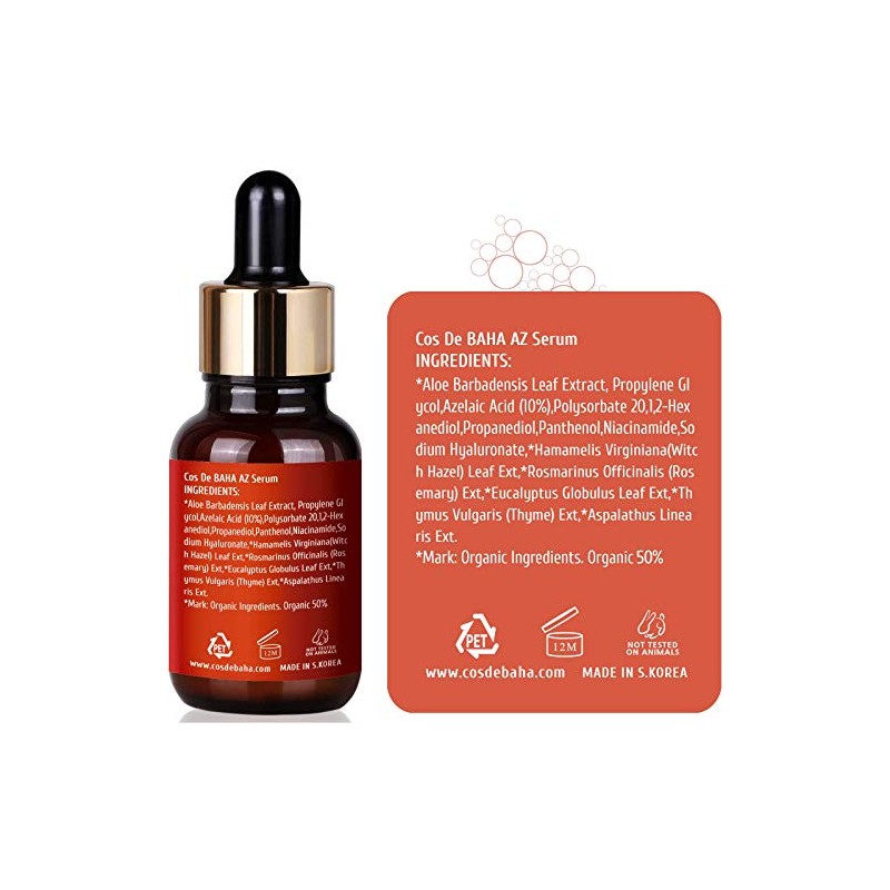 Cos De BAHA Sérum facial de ácido azelaico 10% con