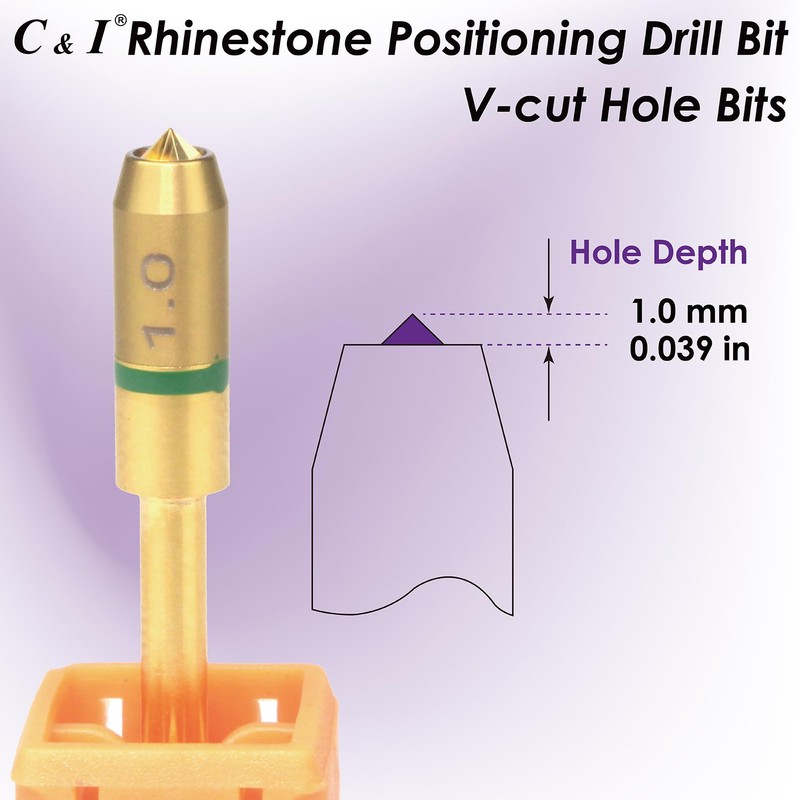 C & I Nail Drill V-Cut Hole Bit for Rhinestone