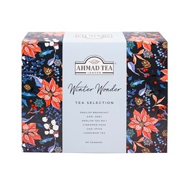 Ahmad Tea Christmas Selection Pack - 60 Teabags - English Breakfast, Earl Grey, Cinnamon Haze, Chai Spice, English Tea No.1, Cardamom - Festive Gift Box from Winter Wonderland Collection