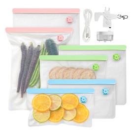 SealVax® Reusable Vacuum Seal Bags 6-Pack – BPA-Free Sous Vide & Freezer Bags with World’s Smallest Handheld Vacuum Sealer, Exclusive Liquid Isolator & 3 Sizes Airtight Food Storage Bags