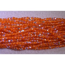 Czech Fire Polished 3mm round faceted glass beads - Hyacinth AB
