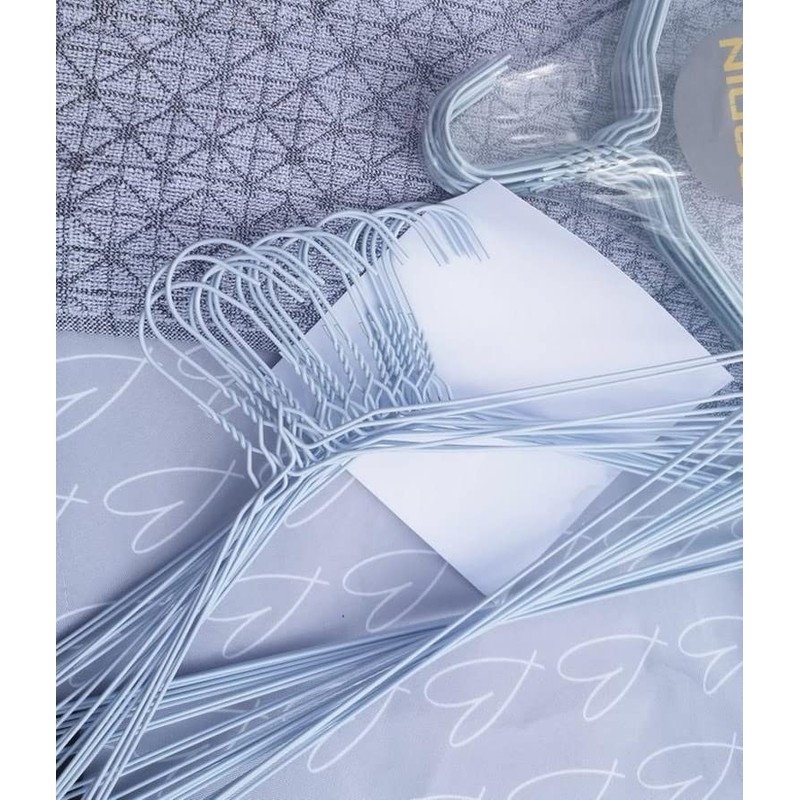 DODIN HOME 10 White Wire Hangers Space Saving Metal Coat
