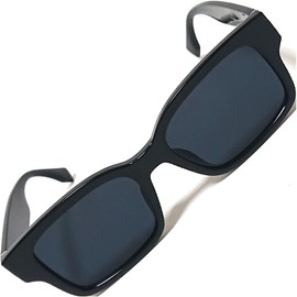 [FashionBerry] ブラック×スモーク サングラス 度なしメガネ ファッションメガネ おしゃれ眼鏡 めがね 眼鏡 メンズ レディース 丸 四角 透明 色付き 小さい 大きい 軽い ゴルフ 運転 車 釣り 登山 uvカット 紫外線カット 1050496-F-064