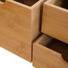 Bamboo Desk Organizer,Countertop Storage Cabinet with 3 Drawers Mini Tabletop