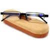 Lightweight Half Rim Computer Reading Glasses - Anti-Blue AR Coating