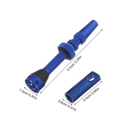 SUPVOX 4pcs Tubeless Tire Valve Stem Set Blue Aluminum Alloy with Valve Core Remover Tool for Mountain and Road Bikes with Dust Caps for Stable Air Pressure and Easy Inflation Maintenance