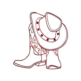 Cowboy Boots Decal Vinyl Sticker Auto Car Truck Wall Laptop | Red Holographic | 5" x 5.5"