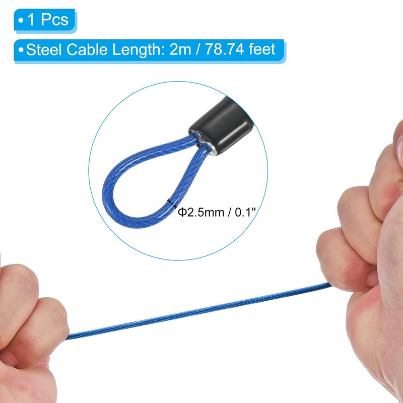 PATIKIL Security Steel Cable with 4 Digit Combination Lock, 6.5Ft