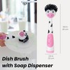 Vigar Moo Cow-Shaped Soap Dispensing Dish Brush, Dish Brush with