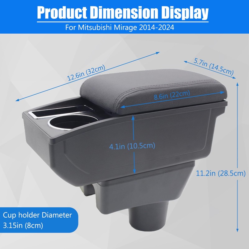 for Mitsubishi Mirage 2014-2024 Car Armrest Box Center Console Accessory
