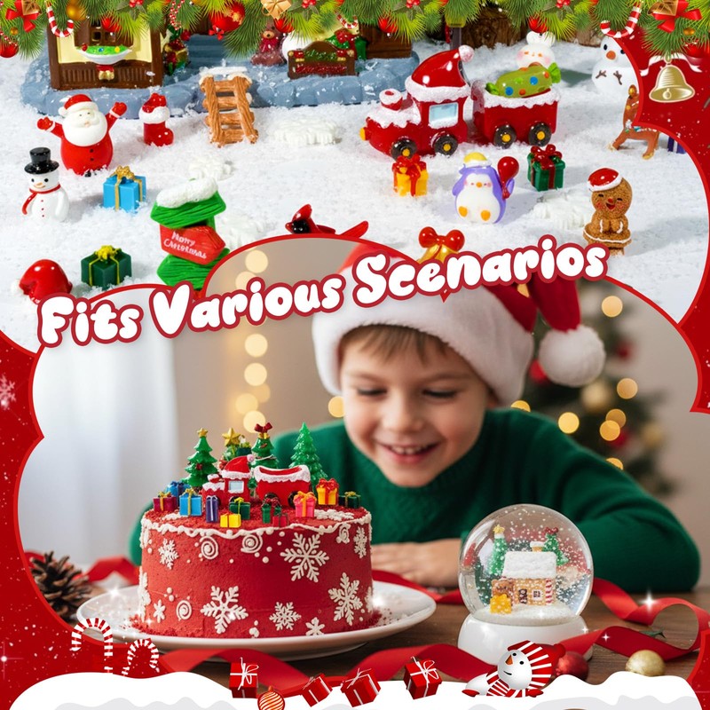 Bbiamsleep 100 Pcs Mini Christmas Figurines Miniature Christmas Figurines