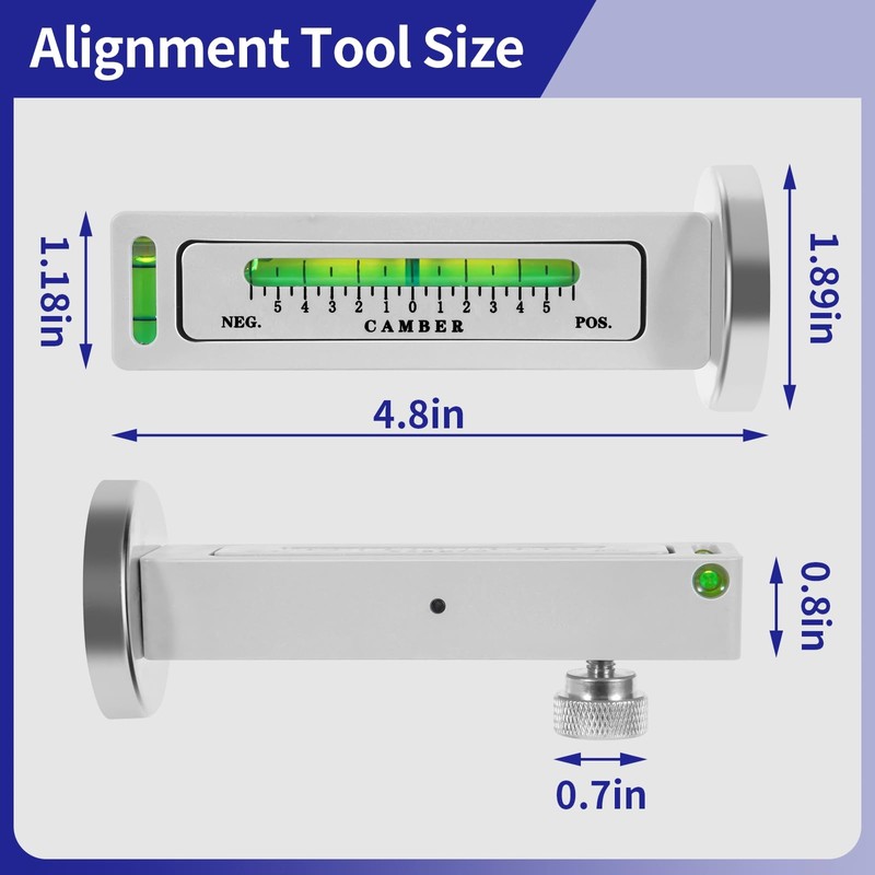 Ziopetru Adjustable Magnetic Gauge Tool, Wheel Camber, Caster Pillar and
