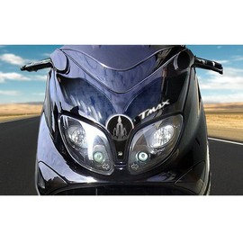 Resin Bike Sticker Scooter Compatible with YAMAHA Tmax 500 2001 2007. Protection Y Front of Case PU Graffi. Sticker 3D Resin Effect Carbon and White