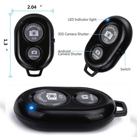 Wireless Camera Shutter Remote Control for Smart Phones- Compatible with iOS/Android (1 White+1 Black)