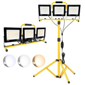 changlang 30000LM LED Work Light with Stand & Tripod 3 Head Dimmable IP66