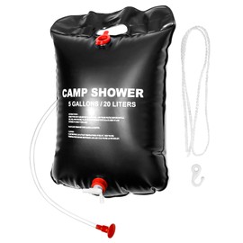 QWORK® 20L Solar Shower Bag Portable Travel Camping Shower Bag with Temperature Indicator (4.4 UK Gal)