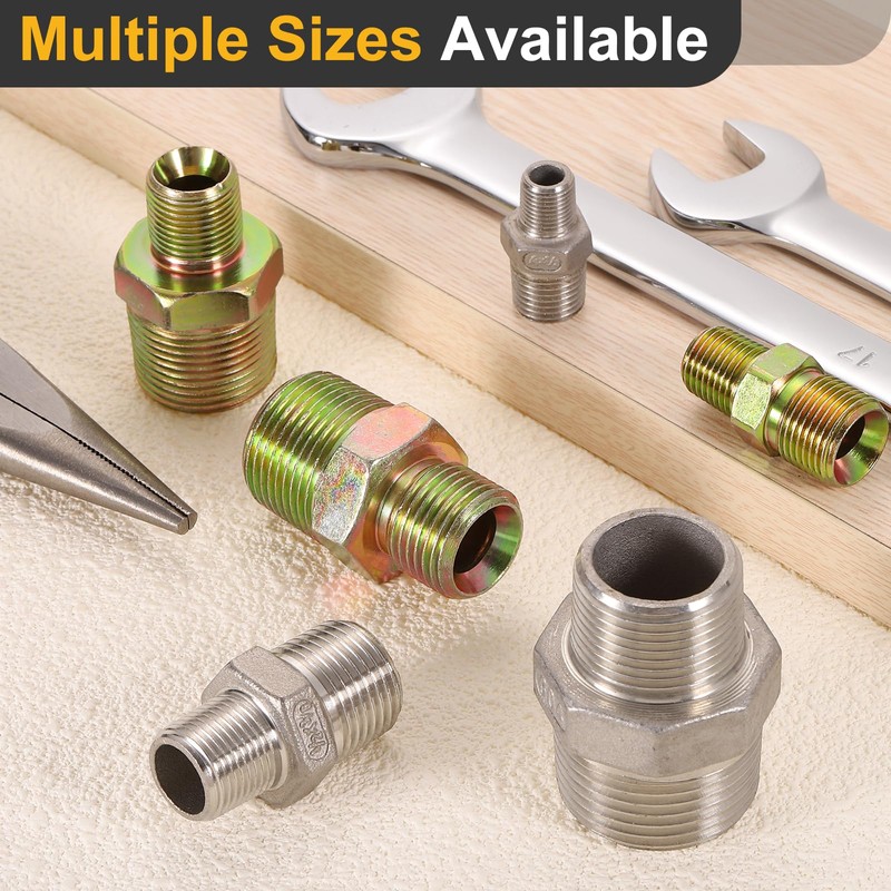 sourcing map 2Pcs PT1 x PT3/4 304 Stainless Steel Pipe