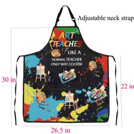 ENSIANTH Art Teacher Apron with Pockets Art Teacher Appreciation Gifts Art Lovers Gifts Artist Apron for Painting Art Gifts (Art Teacher Apron)